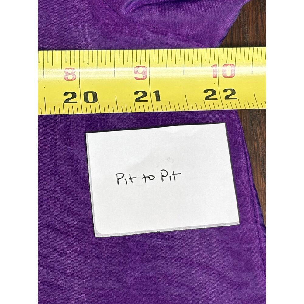 Donna Karan Vintage Purple Silk Blouse Size 10 - Picture 9 of 11